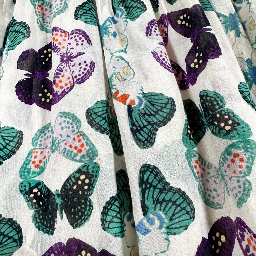 Maeve Butterfly Print Blouse - Cream and Green - Picture 7 of 9